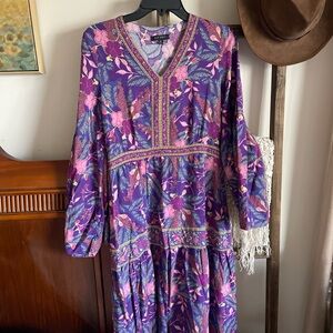 Elegant Floral Long Sleeve Dress